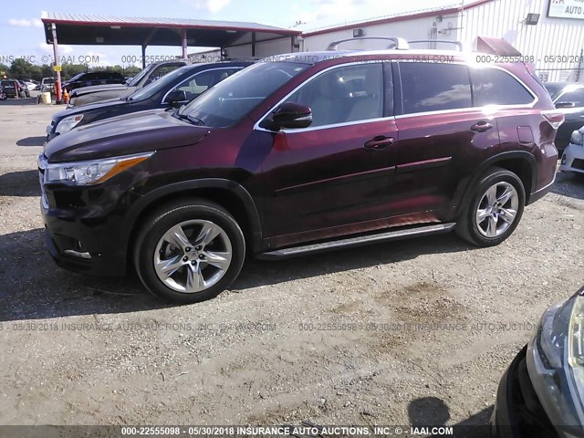 5TDYKRFH7FS066811 - 2015 TOYOTA HIGHLANDER LIMITED/LTD PLATINUM BURGUNDY photo 6