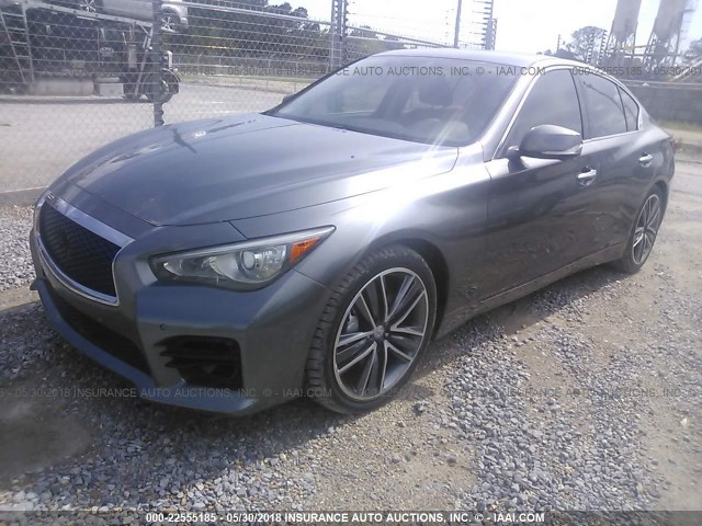 JN1AV7AP7EM690178 - 2014 INFINITI Q50 HYBRID PREMIUM/SPORT GRAY photo 2