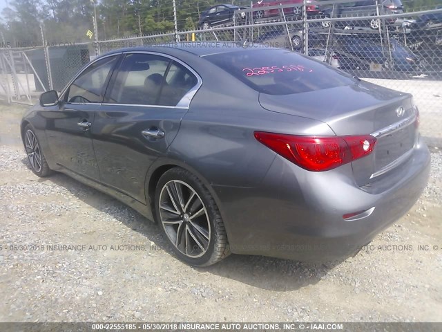 JN1AV7AP7EM690178 - 2014 INFINITI Q50 HYBRID PREMIUM/SPORT GRAY photo 3