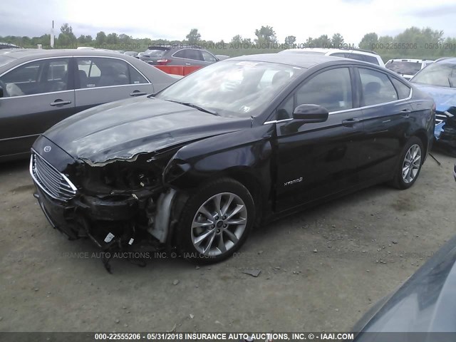 3FA6P0LU9HR285402 - 2017 FORD FUSION SE HYBRID BLACK photo 2