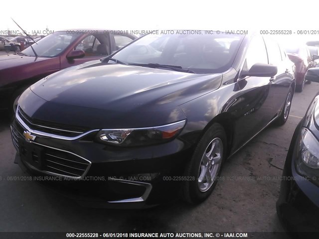 1G1ZC5ST0GF297595 - 2016 CHEVROLET MALIBU LS შავი ფოტო 2