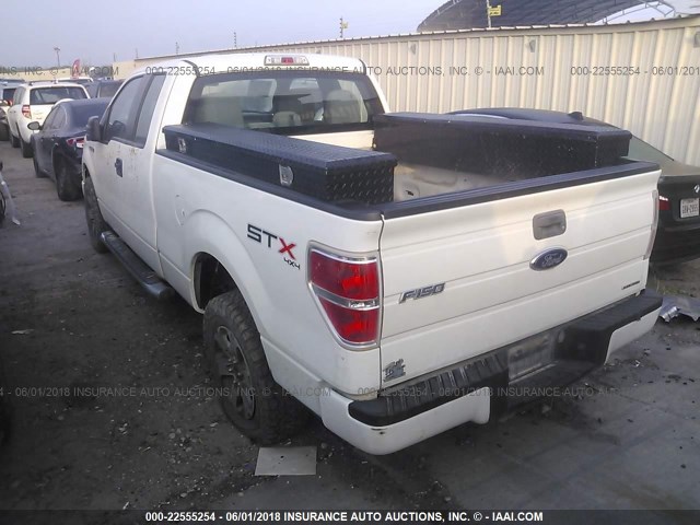 1FTFX1EF6DKG24744 - 2013 FORD F150 SUPER CAB WHITE photo 3