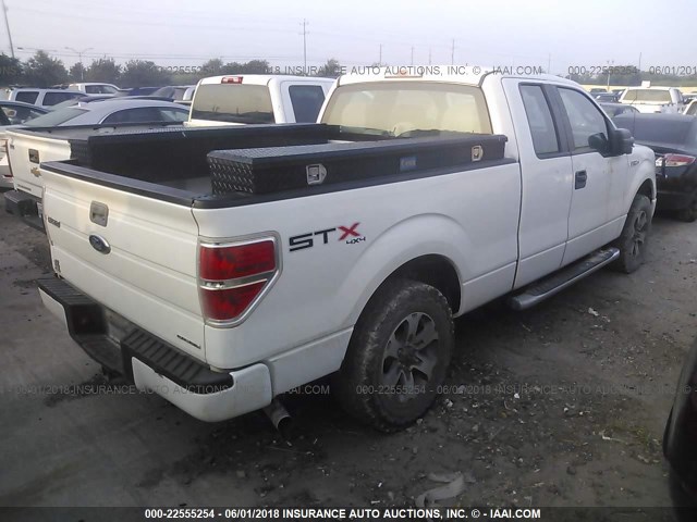 1FTFX1EF6DKG24744 - 2013 FORD F150 SUPER CAB WHITE photo 4