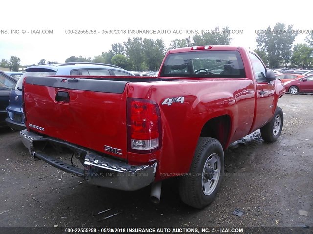 1GT02ZCGXCZ258744 - 2012 GMC SIERRA K2500 HEAVY DUTY RED photo 4