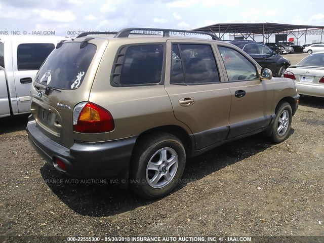 KM8SB12B63U443737 - 2003 HYUNDAI SANTA FE GL GOLD photo 4