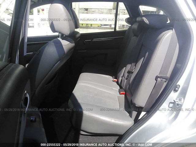 5NMSHDAG1AH333815 - 2010 HYUNDAI SANTA FE SE SILVER photo 8