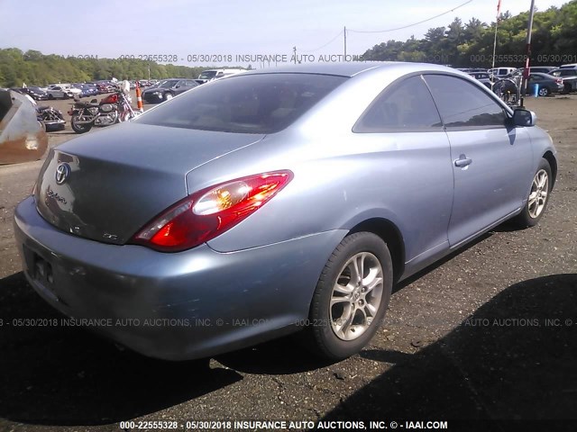 4T1CE38P46U719895 - 2006 TOYOTA CAMRY SOLARA SE/SLE BLUE photo 4