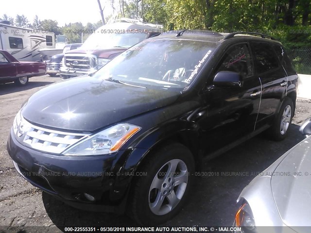 JN8AZ08W54W308839 - 2004 NISSAN MURANO SL/SE BLACK photo 2