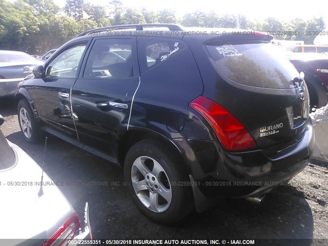 JN8AZ08W54W308839 - 2004 NISSAN MURANO SL/SE BLACK photo 3