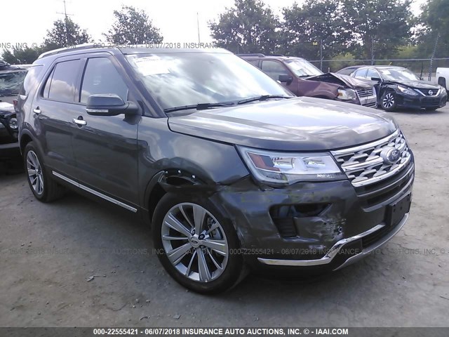 1FM5K7F81JGA28383 - 2018 FORD EXPLORER LIMITED ნაცრისფერი ფოტო 1
