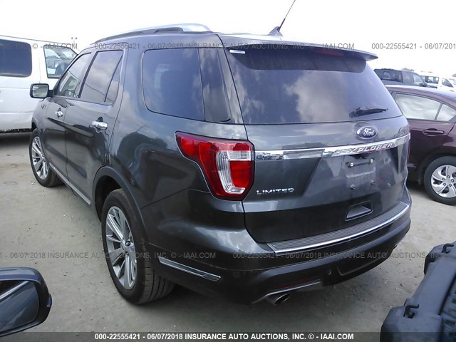 1FM5K7F81JGA28383 - 2018 FORD EXPLORER LIMITED ნაცრისფერი ფოტო 3