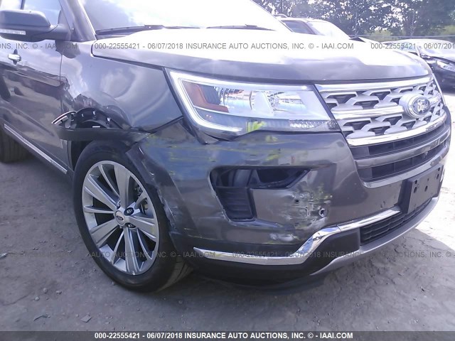 1FM5K7F81JGA28383 - 2018 FORD EXPLORER LIMITED ნაცრისფერი ფოტო 6
