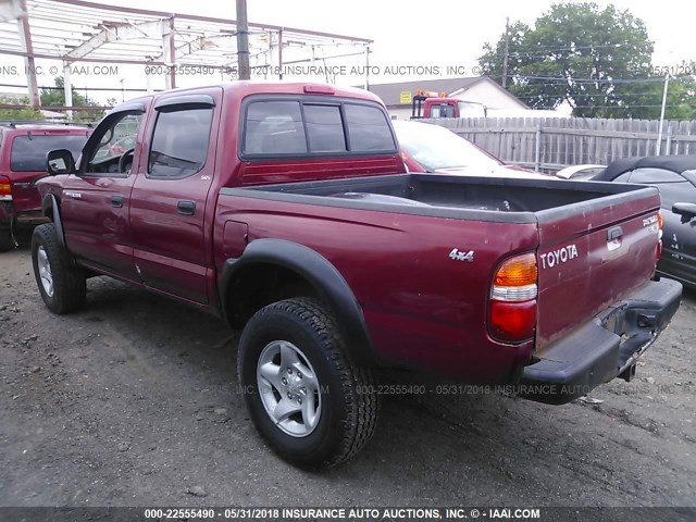 5TEHN72N53Z264227 - 2003 TOYOTA TACOMA DOUBLE CAB RED photo 3
