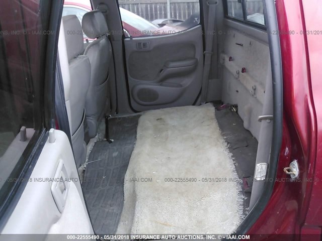 5TEHN72N53Z264227 - 2003 TOYOTA TACOMA DOUBLE CAB წითელი ფოტო 8