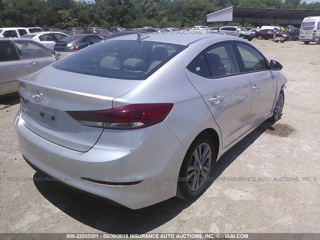 5NPD84LF4JH267275 - 2018 HYUNDAI ELANTRA SEL/VALUE/LIMITED SILVER photo 4