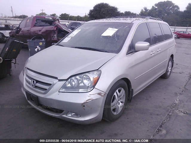 5FNRL38746B452531 - 2006 HONDA ODYSSEY EXL SILVER photo 2