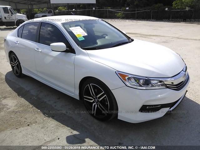 1HGCR2F55GA024690 - 2016 HONDA ACCORD SPORT WHITE photo 1