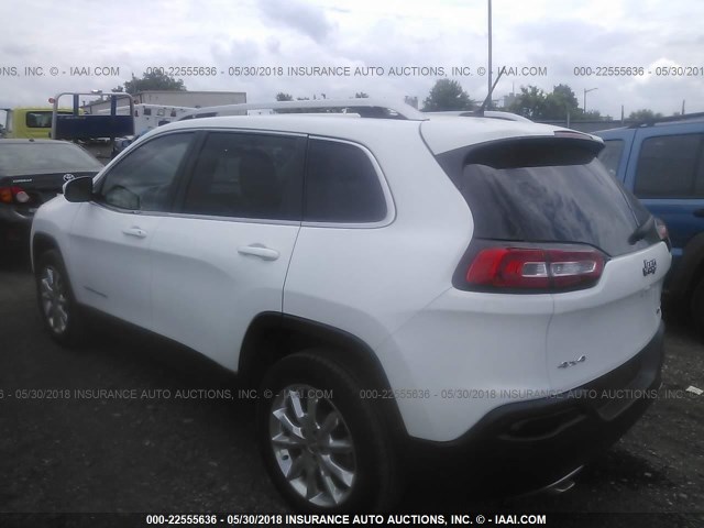 1C4PJMDB9FW757726 - 2015 JEEP CHEROKEE LIMITED WHITE photo 3