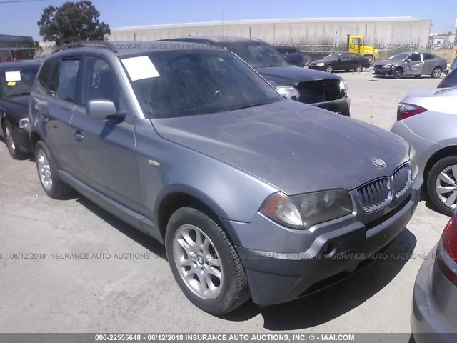 WBXPA73405WC47872 - 2005 BMW X3 2.5I GRAY photo 1