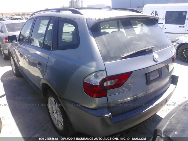 WBXPA73405WC47872 - 2005 BMW X3 2.5I GRAY photo 3