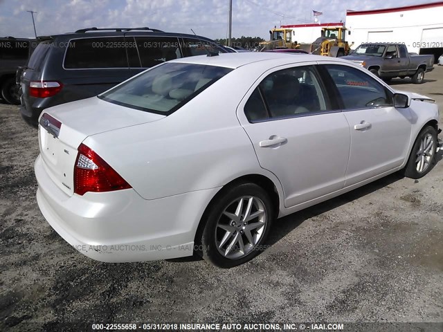 3FAHP0JG8BR305779 - 2011 FORD FUSION SEL WHITE photo 4