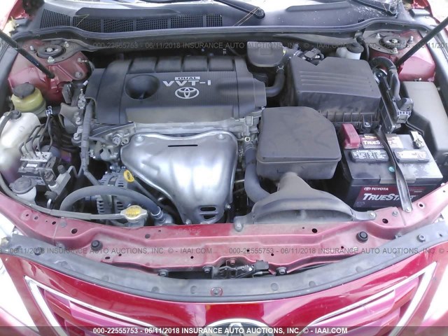 4T4BF3EK6AR068317 - 2010 TOYOTA CAMRY SE/LE/XLE 红色 照片 10