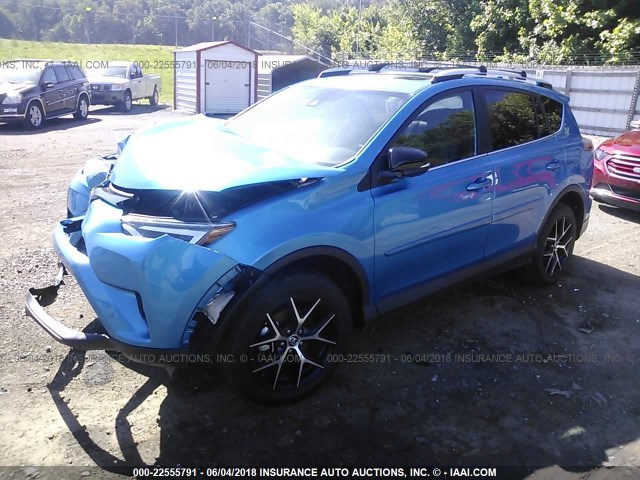 2T3JFREV4GW437159 - 2016 TOYOTA RAV4 SE BLUE photo 2