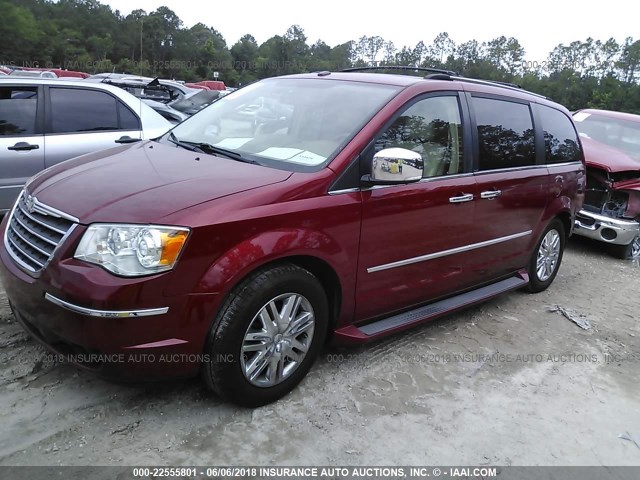 2A8HR64X29R521834 - 2009 CHRYSLER TOWN & COUNTRY LIMITED RED photo 2