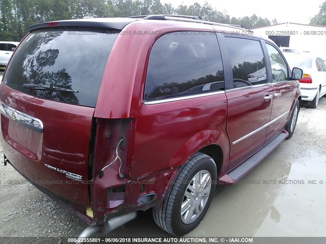 2A8HR64X29R521834 - 2009 CHRYSLER TOWN & COUNTRY LIMITED RED photo 4