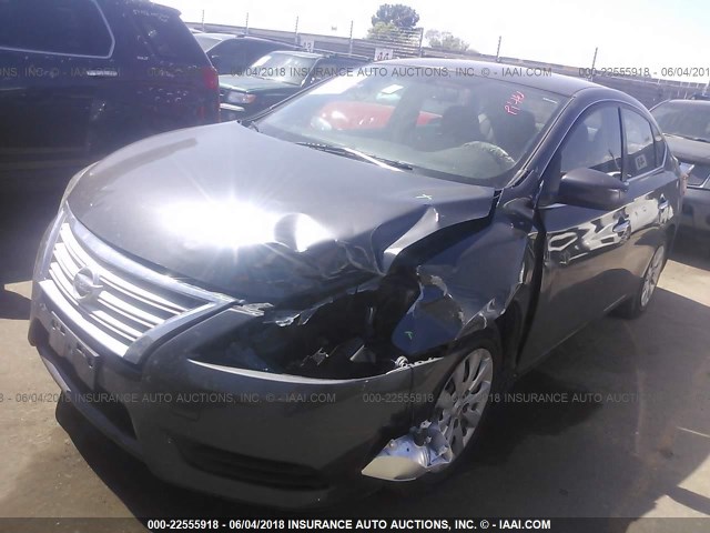 3N1AB7AP1DL752515 - 2013 NISSAN SENTRA S/SV/SR/SL GRAY photo 2