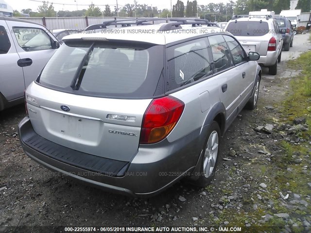 4S4BP61C167321024 - 2006 SUBARU LEGACY OUTBACK 2.5I SILVER photo 4