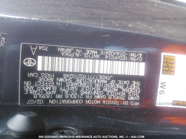 JTKDE177170210248 - 2007 TOYOTA SCION TC 黑色 照片 9