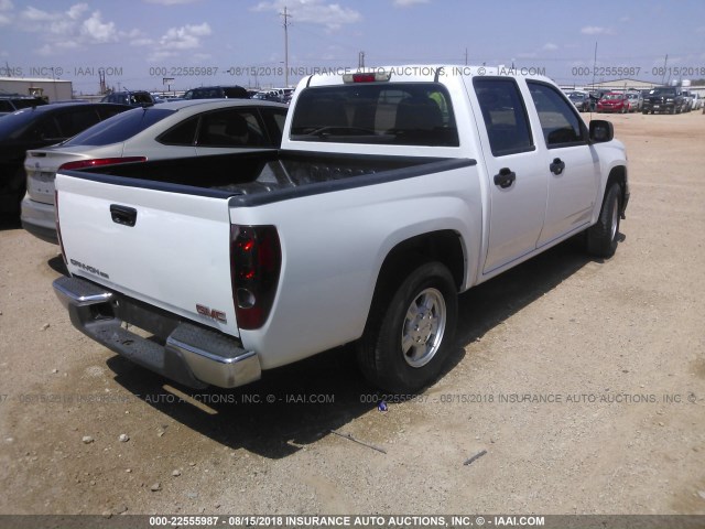 1GTCS339688218282 - 2008 GMC CANYON SLE WHITE photo 4