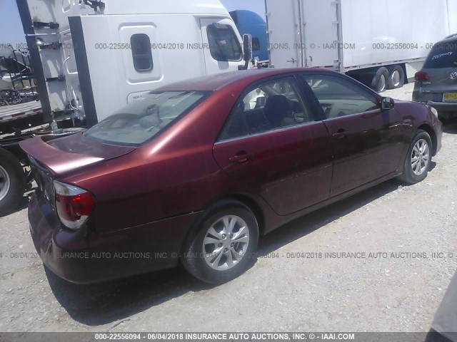 4T1BE32K45U002629 - 2005 TOYOTA CAMRY LE/XLE/SE წითელი ფოტო 4