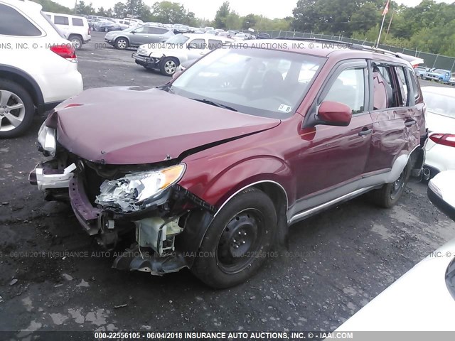 JF2SH61629H769784 - 2009 SUBARU FORESTER 2.5X BURGUNDY photo 2