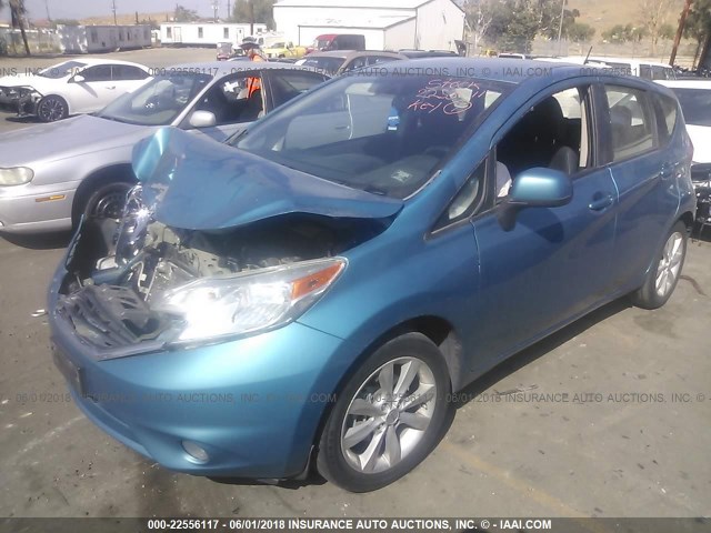 3N1CE2CP1EL356344 - 2014 NISSAN VERSA NOTE S/S PLUS/SV/SL BLUE photo 2