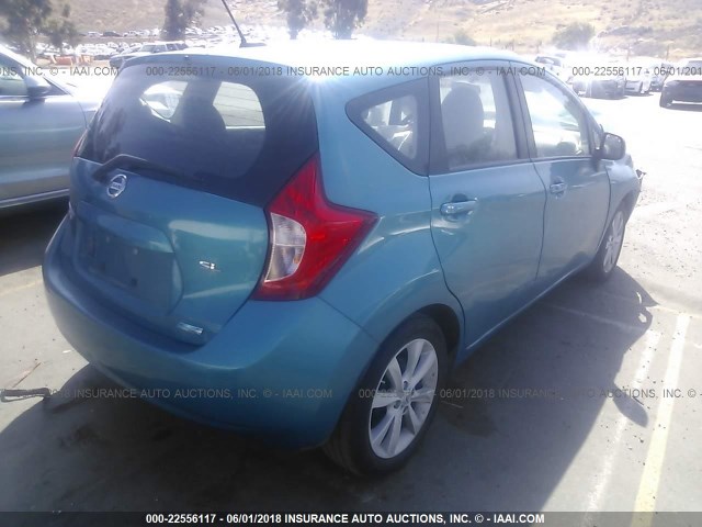 3N1CE2CP1EL356344 - 2014 NISSAN VERSA NOTE S/S PLUS/SV/SL BLUE photo 4