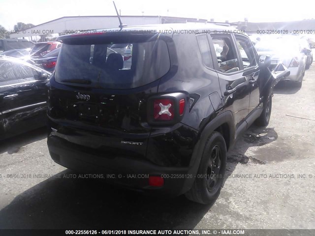 ZACCJAAT9GPD96894 - 2016 JEEP RENEGADE SPORT Սև լուսանկար 4