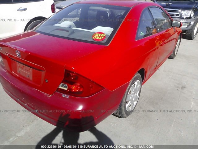 1HGEM22911L070562 - 2001 HONDA CIVIC SI/EX RED photo 4