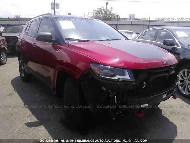 3C4NJDDBXJT307282 - 2018 JEEP COMPASS TRAILHAWK RED photo 1