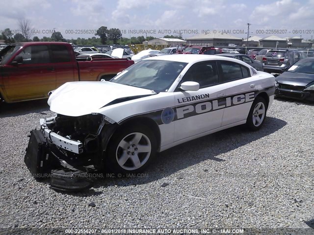 2C3CDXAGXGH251320 - 2016 DODGE CHARGER POLICE WHITE photo 2