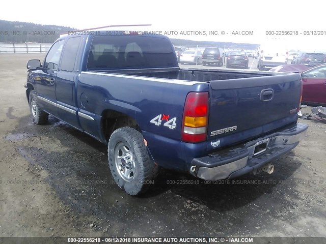 2GTEK19T321212563 - 2002 GMC NEW SIERRA K1500 BLUE photo 3