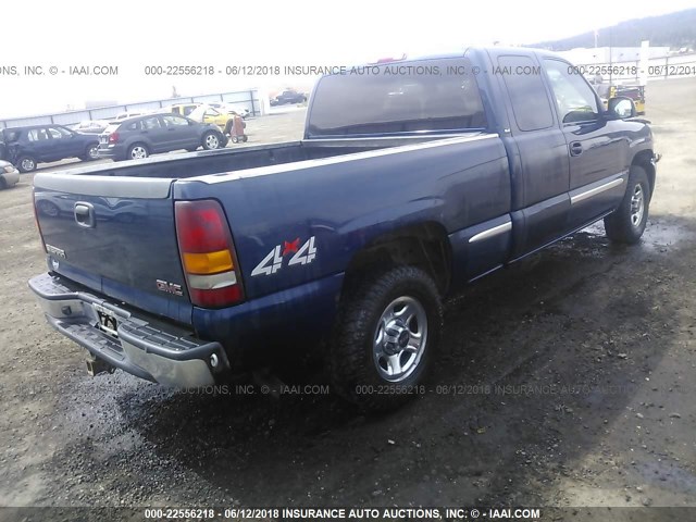 2GTEK19T321212563 - 2002 GMC NEW SIERRA K1500 BLUE photo 4