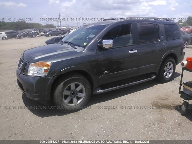 5N1BA08D88N607643 - 2008 NISSAN ARMADA SE/LE GRAY photo 2