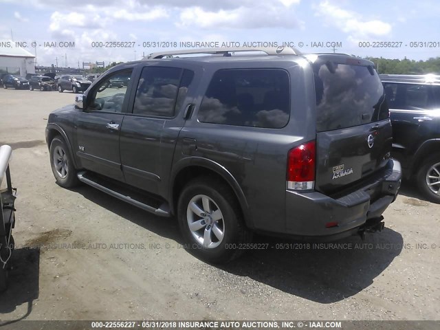 5N1BA08D88N607643 - 2008 NISSAN ARMADA SE/LE GRAY photo 3