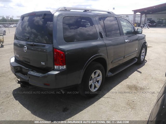 5N1BA08D88N607643 - 2008 NISSAN ARMADA SE/LE GRAY photo 4