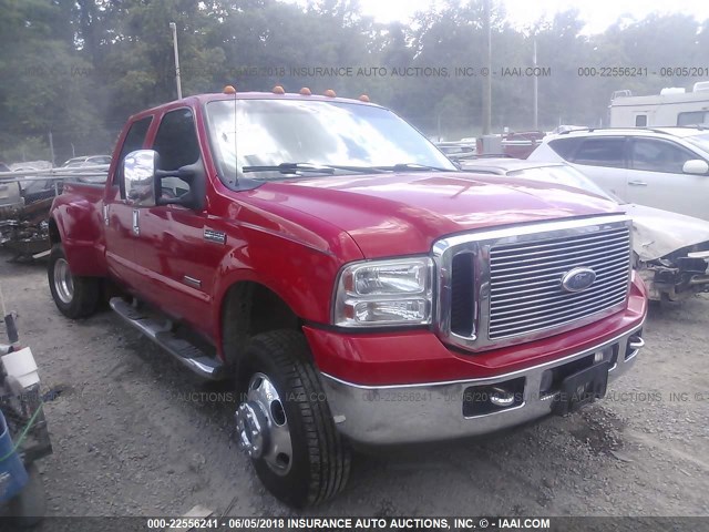 1FTWW33P86EC41920 - 2006 FORD F350 4X4 CREWCAB SUPER DUTY RED photo 1