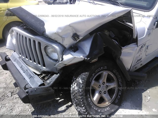 1J4FA39S56P717209 - 2006 JEEP WRANGLER X SILVER photo 6