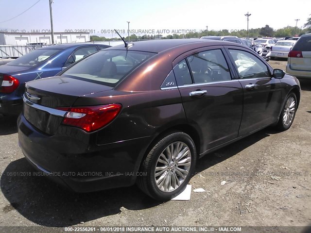 1C3CCBCG0DN747037 - 2013 CHRYSLER 200 LIMITED BROWN photo 4