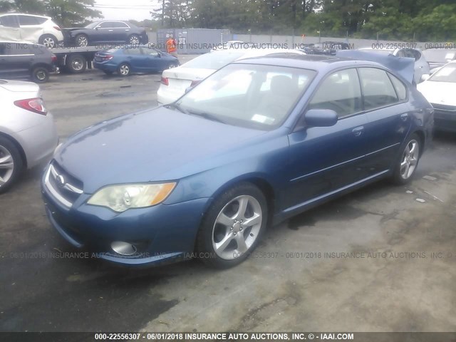 4S3BL626487211645 - 2008 SUBARU LEGACY 2.5I LIMITED BLUE photo 2